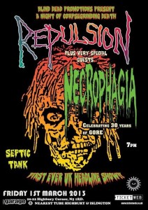 repulsion-necrophagia-septic-tank-highbury-garage-march-2013-poster